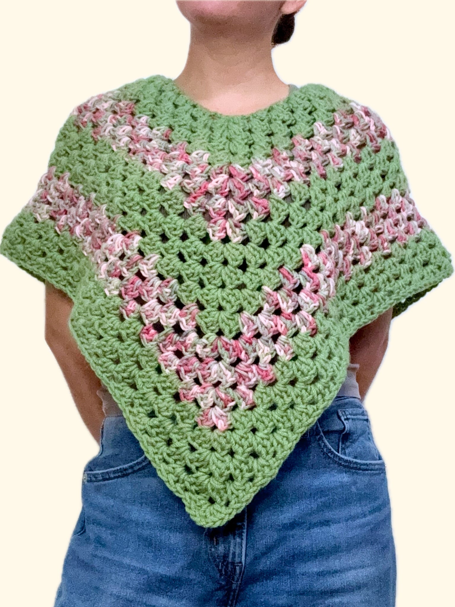 Handmade Granny Stitch Crochet Poncho - Size Small from Kaylee Made In CA