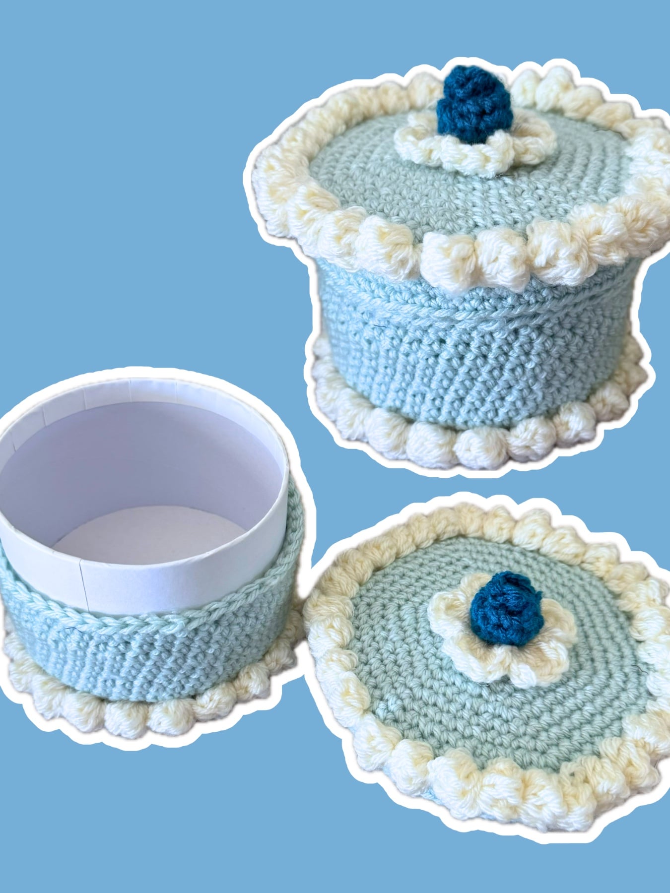 Personalized Crochet Birthday Cake - Custom Amigurumi Cake Trinket / Jewelry Box from Kaylee Made In CA