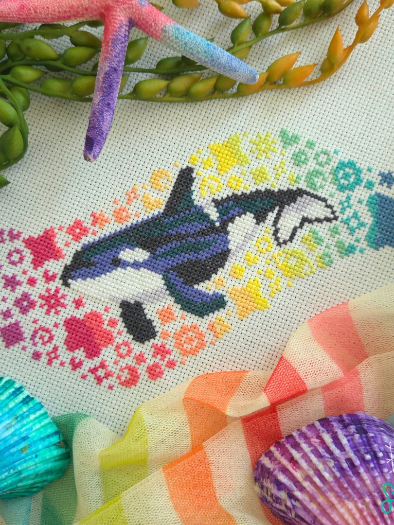 Happy Pride!! Here's a Gay Orca Cross Stitch Pattern from BAD Stitch