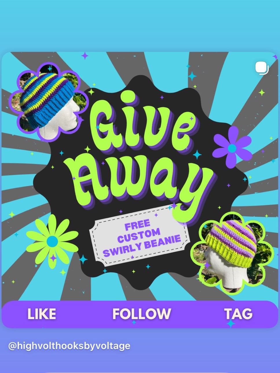Swirly Beanie Giveaway from High Volt Hooks