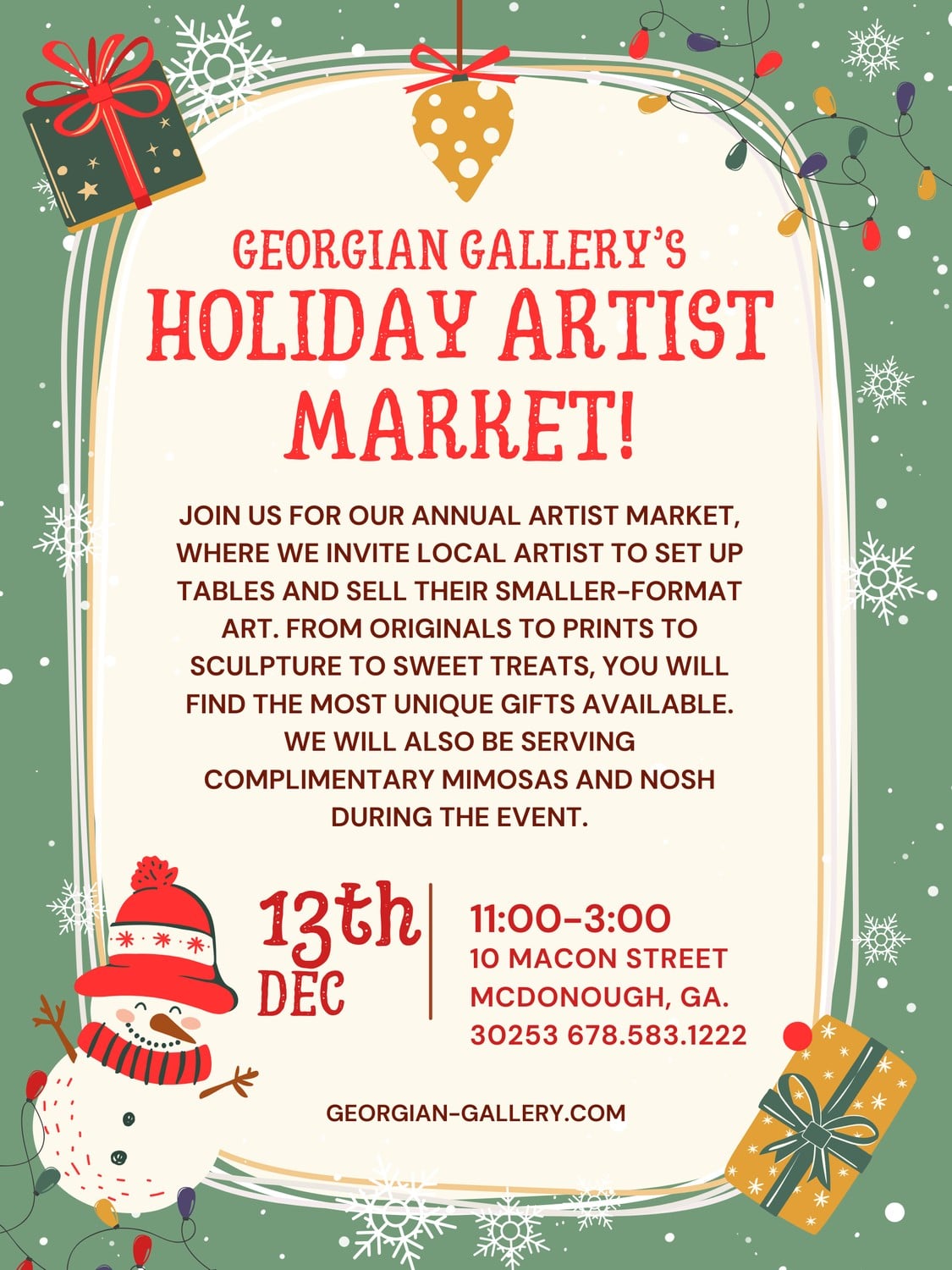 Find me at the Georgian Gallery in McDonough, GA on Dec 13, 2025 from Beachum Clayworks